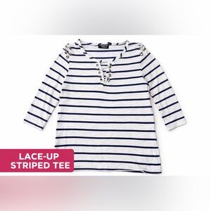 Onque Casuals Black and White Striped Blouse